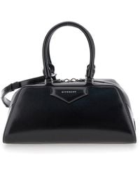 Givenchy - Small 'Antigona East West' Handbag With Adjustable And Removable Shoulder Strap And Lettering Logo On The Front - Lyst