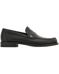 Ferragamo - Titanium-Finish Mini Gancini Buckle Bacco Loafers Shoes - Lyst