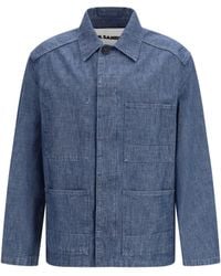 Jil Sander - Patch-Pocket Chambray Overshirt - Lyst