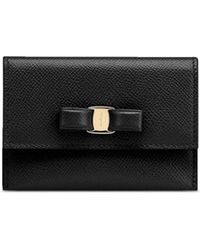 Ferragamo - 'Vara' Card-Holder With Engraved Logo And Vara Bow - Lyst