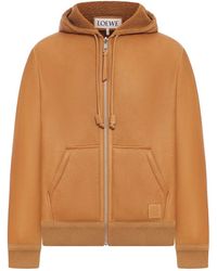 Loewe - Shearling Jacket With Hood - Lyst