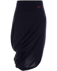 Loewe - Dark Wool Blend Skirt - Lyst