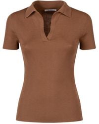 Max Mara - Shirt Collar Ribbed Polo - Lyst