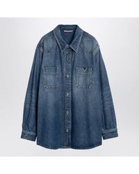 Valentino - Denim Shirt With V Detail - Lyst