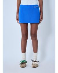 Miu Miu - Logo Motif Mini Skirt - Lyst
