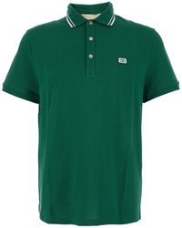 Valentino - Polo Shirt With Classic Collar With Stirped Detail And Logo Patch On The Front - Lyst