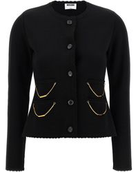 Moschino - Chain Cardigan With Laced Hem - Lyst