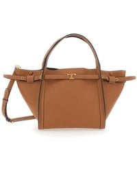 Tod's - Medium Tote Bag T Timeless With Plaque On The Front And Adjustable Removable Leather Strap For Calf - Lyst