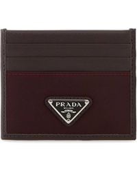 Prada - Dark Leather Card Holder - Lyst