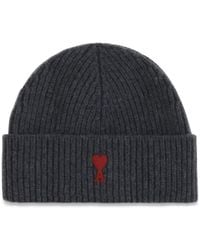 Ami Paris - Quota Ami De Coeur Wool Beanie - Lyst