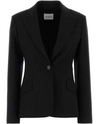 ANDAMANE - Bianca Embroidered Stretch Cotton-Blend Blazer - Lyst