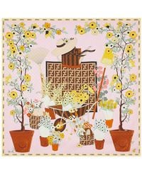 Fendi - Foulard 90X90 Stampa Gardening - Lyst