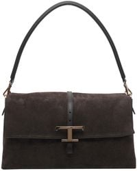 Tod's - Small T Timeless Flap Suede Shoulder Bag - Lyst