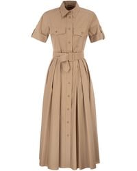 Fay - Stretch Cotton Poplin Shirt Dress - Lyst
