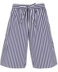 Dolce & Gabbana - Dolce & Gabbana Bermuda Shorts With Striped Motif And Elastic Waist - Lyst