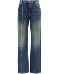 Versace - Distressed Straight-Leg Cotton Denim Jeans - Lyst