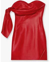 Givenchy - Leather Bustier Dress With Bow Detail - Lyst