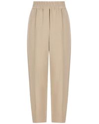 Brunello Cucinelli - Linen Blend Trousers - Lyst