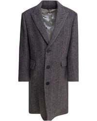 Golden Goose - Single Breasted Herringbone Coat - Lyst