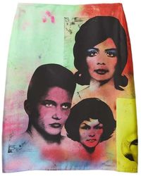 Versace - Printed Silk Twill Pencil Skirt - Lyst