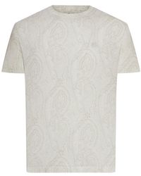 Etro - Cotton T-Shirt With Arnica Pattern - Lyst