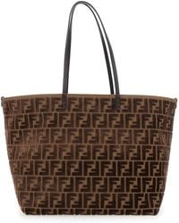 Fendi - 'Roll Large' Shopper With All-Over Ff Motif - Lyst