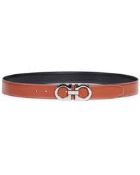 Ferragamo - Two-Tone Gancini Reversible Belt - Lyst