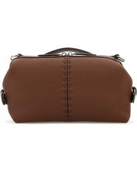 Fendi - Brown Leather Small Siesta Ff Selleria Handbag - Lyst