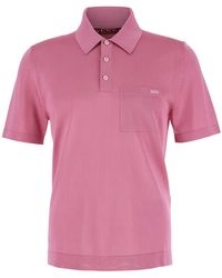 Gucci - Silk Polo Shirt With Lateral Intarsia - Lyst