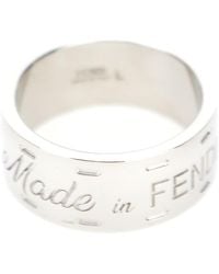 Fendi - Tone Ring With Lettering Engraving - Lyst