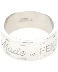 Fendi - Tone Ring With Lettering Engraving - Lyst