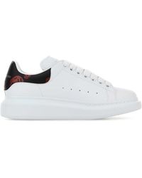 McQueen - Leather Sneakers With Printed Leather Heel - Lyst