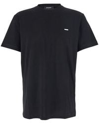 DSquared² - Crewneck T-Shirt With Patch Logo On The Front - Lyst