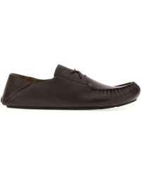 Loewe - Dark Leather Rambla Loafers - Lyst