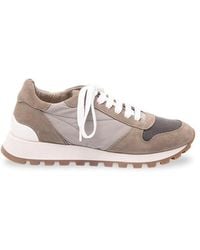 Brunello Cucinelli - Fabric Sneakers With Monili - Lyst