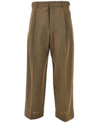 Lemaire - Wool And Mohair Tailored Pants With Pleat - Lyst