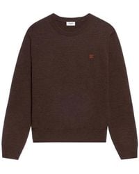 Celine - Fine Wool Sweater With Triomphe Embroidery - Lyst