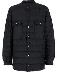 Rick Owens - Down Jacket With Logo Patch On The Sleeve And Snap Buttons - Lyst