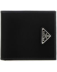 Prada - Re-Nylon Saffiano Leather Triangle Logo Wallet - Lyst