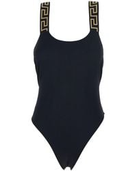 Versace - One-Piece Swimsuit With Greca Detail - Lyst