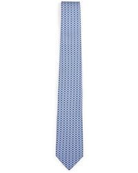 Ferragamo - Silk Tie With Two-Tone Gancini Print - Lyst