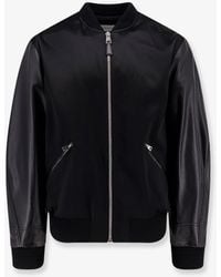 Givenchy - Cotton And Nylon Jacket With Leather Sleeves - Lyst