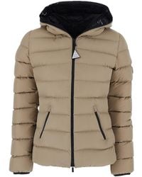 Moncler - 'Herbes' Down Jacket With Hood And Logo Patch On The Sleeve - Lyst