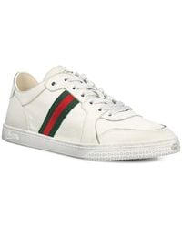 Gucci - Stretch Leather Sneakers - Lyst