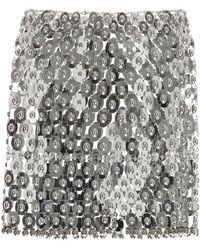 Rabanne - Rabanne Metal Knit Mini Skirt - Lyst