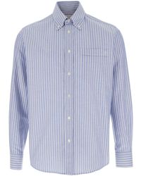 Valentino Garavani - Light Shirt With Logo Detail On The Front And All-Over Striped Motif - Lyst