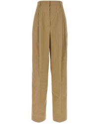 Prada - Camel Cotton Pant - Lyst