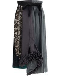 Prada - Patchwork Midi Skirt With Panel Construction - Lyst