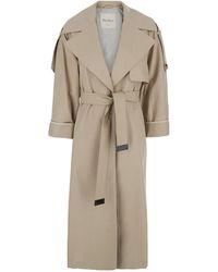 Max Mara - Double-Breasted Trench Coat With Notched Revers And Fro - Lyst