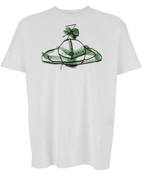 Vivienne Westwood - Crew Neck T-Shirt With Orb Print On The Front - Lyst
